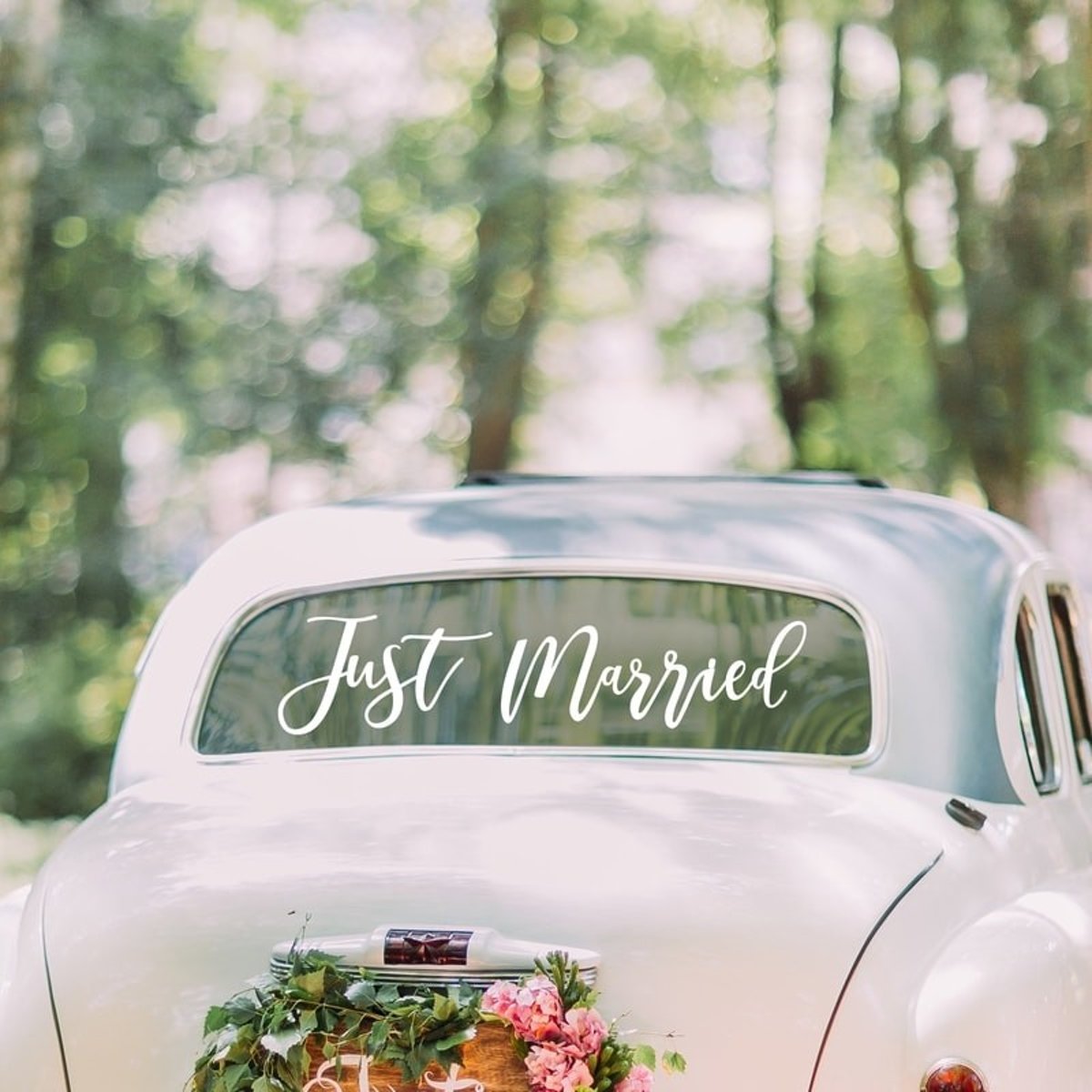 AUTORAAMSTICKER JUST MARRIED  | GOLD WEDDING | GINGER RAY